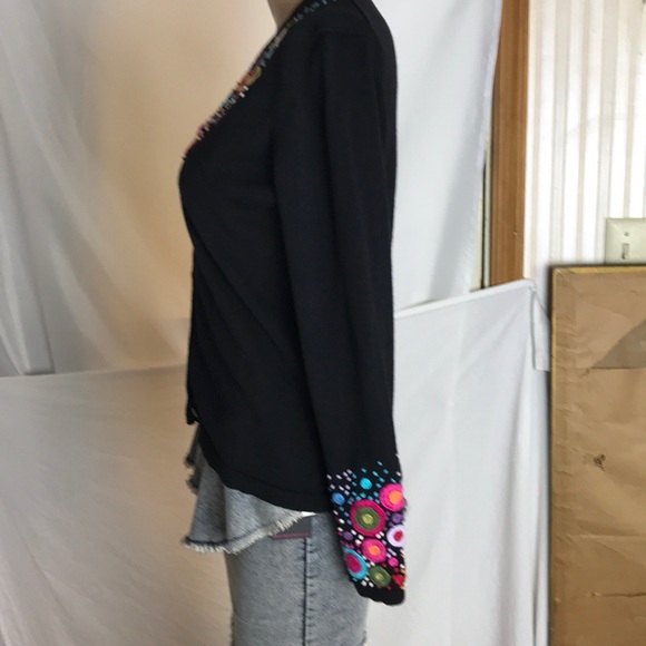 Mfaboston Embroidered Cardigan Sweater Size 8 - Picture 4 of 6